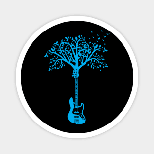 Bass Guitar Tree Blue Magnet